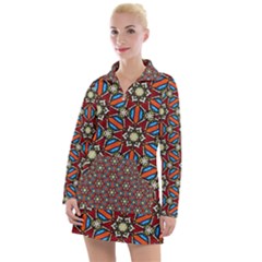 Pattern Stained Glass Church Women s Long Sleeve Casual Dress by Simbadda