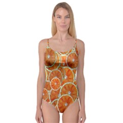 Oranges Background Texture Pattern Camisole Leotard  by Simbadda