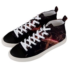 Light Night Dark Sparkler Firework Darkness Bonfire Celebrate Thanksgiving Screenshot Special Effect Men s Mid-top Canvas Sneakers by Vaneshart