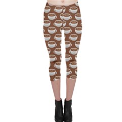 Coffee On Coffee Capri Leggings  by bloomingvinedesign