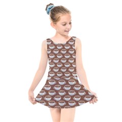 Coffee On Coffee Kids  Skater Dress Swimsuit by bloomingvinedesign