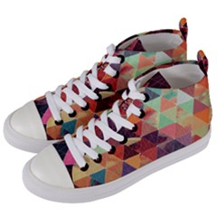 Geometric Pattern Art Women s Mid-top Canvas Sneakers by Vaneshart