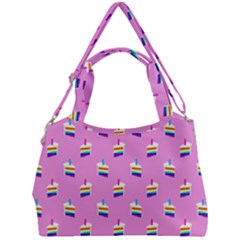 Rainbow Birthday Cake Pattern2 Double Compartment Shoulder Bag by bloomingvinedesign