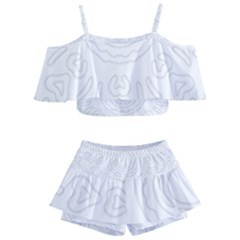 Circle Vector Background Abstract Kids  Off Shoulder Skirt Bikini by Bajindul