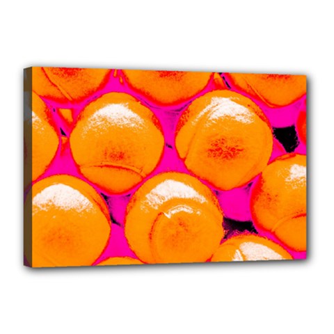 Pop Art Tennis Balls Canvas 18  X 12  (stretched) by essentialimage