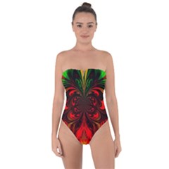 Digital Arts Fractals Futuristic Tie Back One Piece Swimsuit by Wegoenart