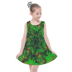 Art Artwork Fractal Digital Art  Green Kids  Summer Dress by Wegoenart