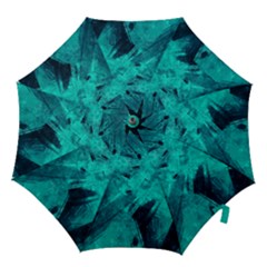 Background Texture Pattern Blue Hook Handle Umbrellas (small) by Wegoenart