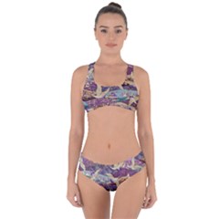 Textile Fabric Cloth Pattern Criss Cross Bikini Set by Wegoenart