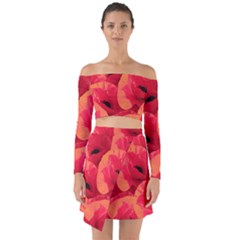 Poppies  Off Shoulder Top With Skirt Set by HelgaScand