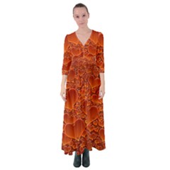 Heart Orange Texture Many Button Up Maxi Dress by Vaneshart