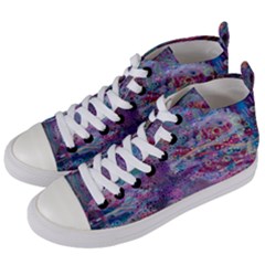 Stains Circles Watercolor Colorful Abstract Women s Mid-top Canvas Sneakers by Vaneshart