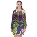 Dark coleus Long Sleeve Chiffon Shift Dress  View1