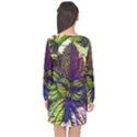 Dark coleus Long Sleeve Chiffon Shift Dress  View2