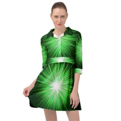 Green Blast Background Mini Skater Shirt Dress by Mariart