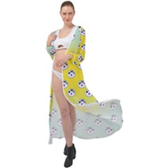 English Breakfast Yellow Pattern Mint Ombre Maxi Chiffon Beach Wrap by snowwhitegirl