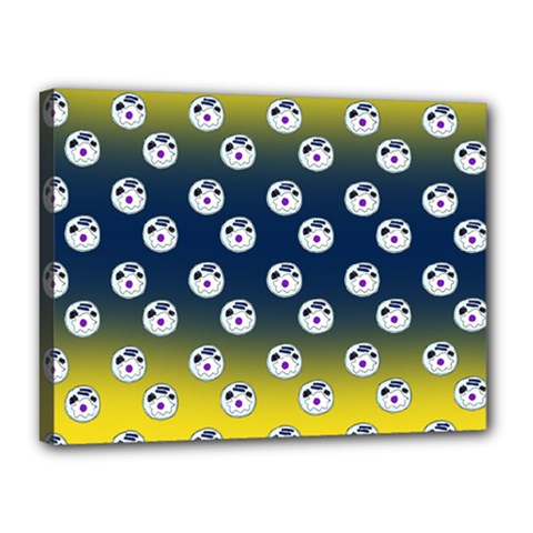 English Breakfast Yellow Pattern Blue Ombre Canvas 16  X 12  (stretched) by snowwhitegirl