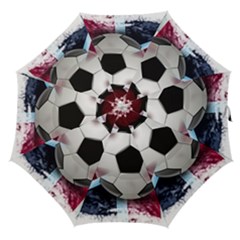 Soccer Ball With Great Britain Flag Straight Umbrellas by Vaneshart