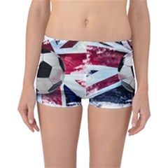 Soccer Ball With Great Britain Flag Reversible Boyleg Bikini Bottoms by Vaneshart