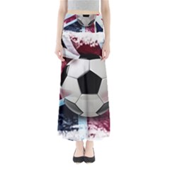 Soccer Ball With Great Britain Flag Full Length Maxi Skirt by Vaneshart