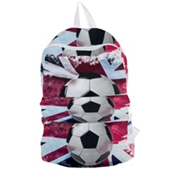 Soccer Ball With Great Britain Flag Foldable Lightweight Backpack by Vaneshart