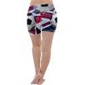 Soccer Ball With Great Britain Flag Lightweight Velour Yoga Shorts View4