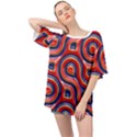 Pattern Curve Design Oversized Chiffon Top View1