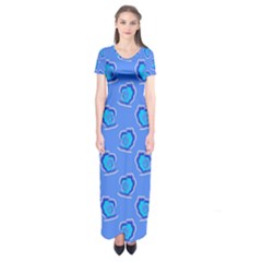 Surfer Pattern Short Sleeve Maxi Dress by bloomingvinedesign