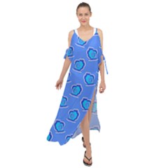 Surfer Pattern Maxi Chiffon Cover Up Dress by bloomingvinedesign