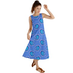 Surfer Pattern Summer Maxi Dress by bloomingvinedesign