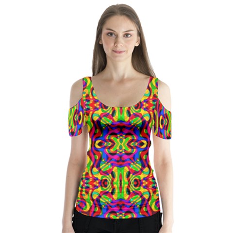 Abstract 35 Butterfly Sleeve Cutout Tee  by ArtworkByPatrick