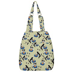 Cat And Fishbowl Center Zip Backpack by bloomingvinedesign