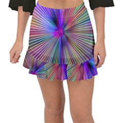 Rays Colorful Laser Ray Light Fishtail Mini Chiffon Skirt by Bajindul