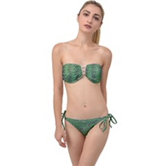 Network Communication Technology Twist Bandeau Bikini Set by Bajindul