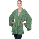 Network Communication Technology Long Sleeve Velvet Kimono  View1