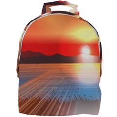 Sunset Water River Sea Sunrays Mini Full Print Backpack by Mariart