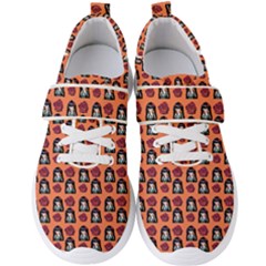 Girl Flower Pattern Apricot Men s Velcro Strap Shoes by snowwhitegirl