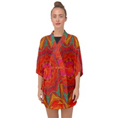 Background Pattern Surface Texture Half Sleeve Chiffon Kimono by Wegoenart