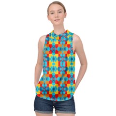 Pop Art  High Neck Satin Top by Sobalvarro