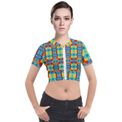 Pop Art  Short Sleeve Cropped Jacket by Sobalvarro