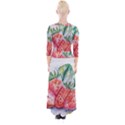 Strawberry Watercolor Figure Quarter Sleeve Wrap Maxi Dress View2