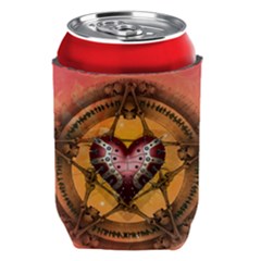 Awesome Heart On A Pentagram With Skulls Can Holder by FantasyWorld7