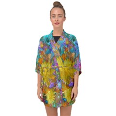 Apo Flower Power  Half Sleeve Chiffon Kimono by WolfepawFractals