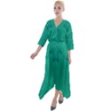 Love To One Color To Love Green Quarter Sleeve Wrap Front Maxi Dress View1