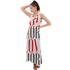 More Love More V-neck Chiffon Maxi Dress by Lovemore