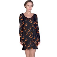 Jack O Lanterns Long Sleeve Nightdress by bloomingvinedesign