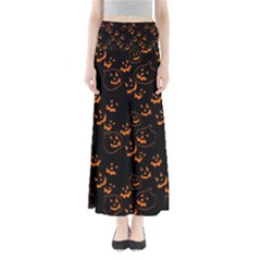 Jack O Lanterns Full Length Maxi Skirt by bloomingvinedesign