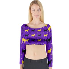 Elegant Pugs Long Sleeve Crop Top by ElegantGP