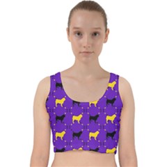 Elegant Pugs Velvet Racer Back Crop Top by ElegantGP