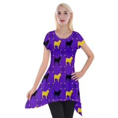 Elegant Pugs Short Sleeve Side Drop Tunic by ElegantGP